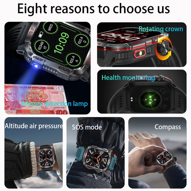 Men Flashlight Compass Waterproof Outdoor Sport Tracker